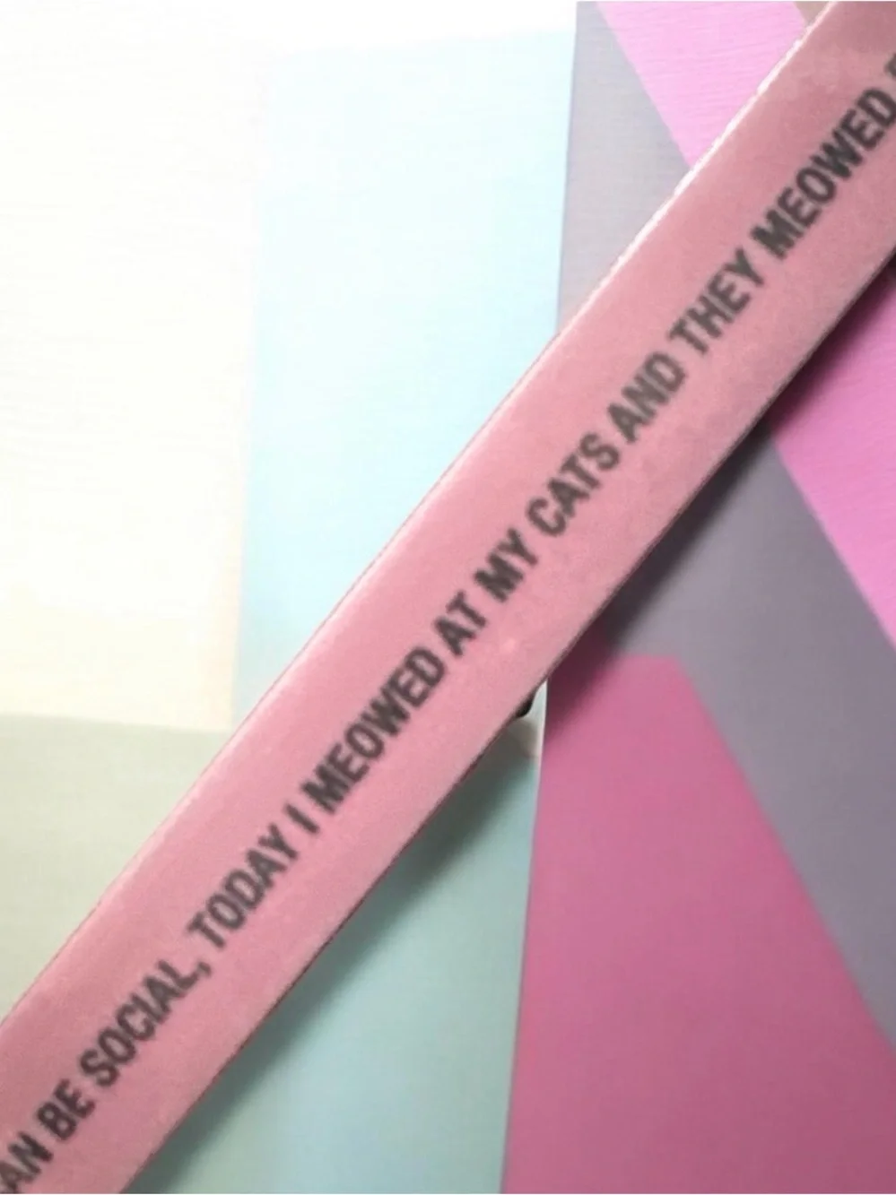 Pink Cat-Themed Nail File Buffer – Funny Meowed Quote 1204A
